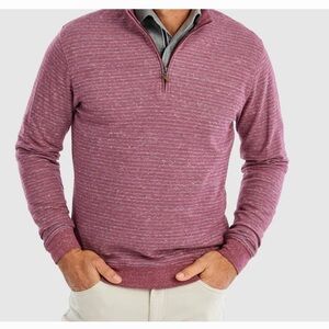 Johnnie-O Skiles‎ Quarter Zip Striped Sweater Size XL Golf